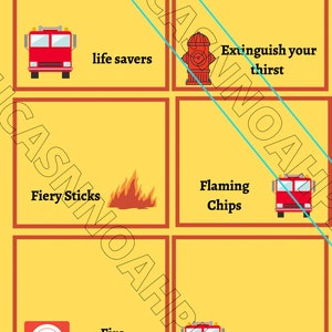printable Firefighter Themed 12 food tags
