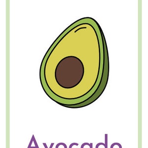 A - Z fruit flashcards - toddler learning