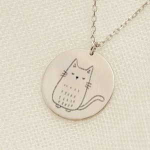 Cat Necklace, Cat Jewelry, Dainty Cat Necklace, Personalized Cat Necklace, Cat Lover Jewelry, Kitty Necklace Necklace for Kids, Gift for Her