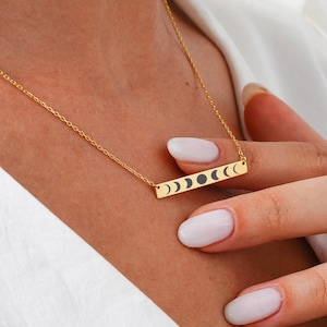 Sterling Silver Moon Necklace Moon Phase Necklace Charm, Best Friend Gift,Christmas Gift For Her Dainty Crescent, Waning Moon Women Necklace