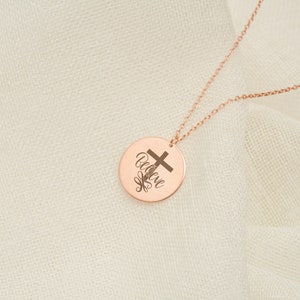Believe Cross Necklace, Faith Necklace, 14K Gold Cross Necklace, Gift ...
