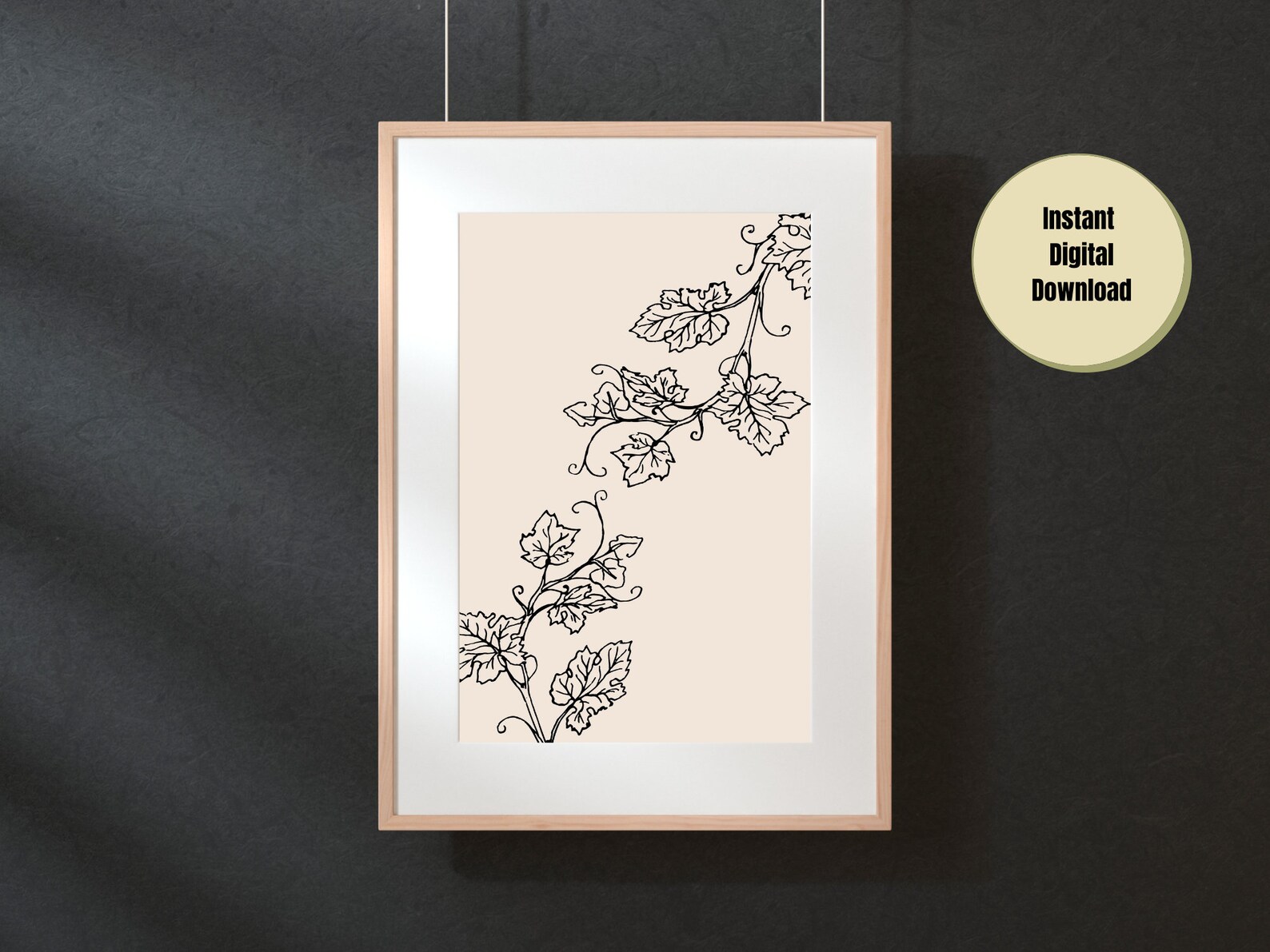 Vine Wall Art PDF Instant Digital Download Wall Art Vine | Etsy
