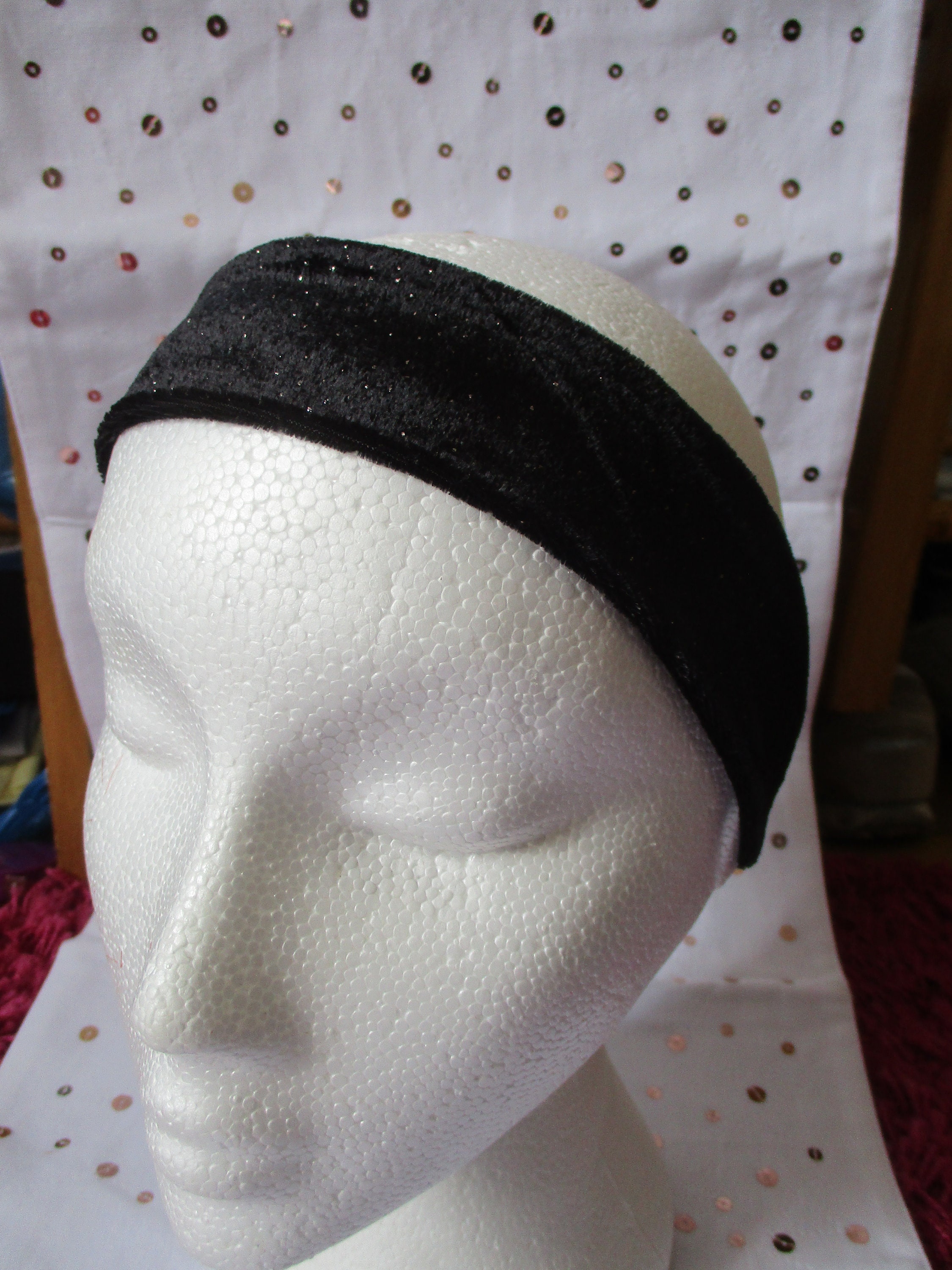 Bandeau cheveux torsadé en velours noir - ALEGRIHEAD