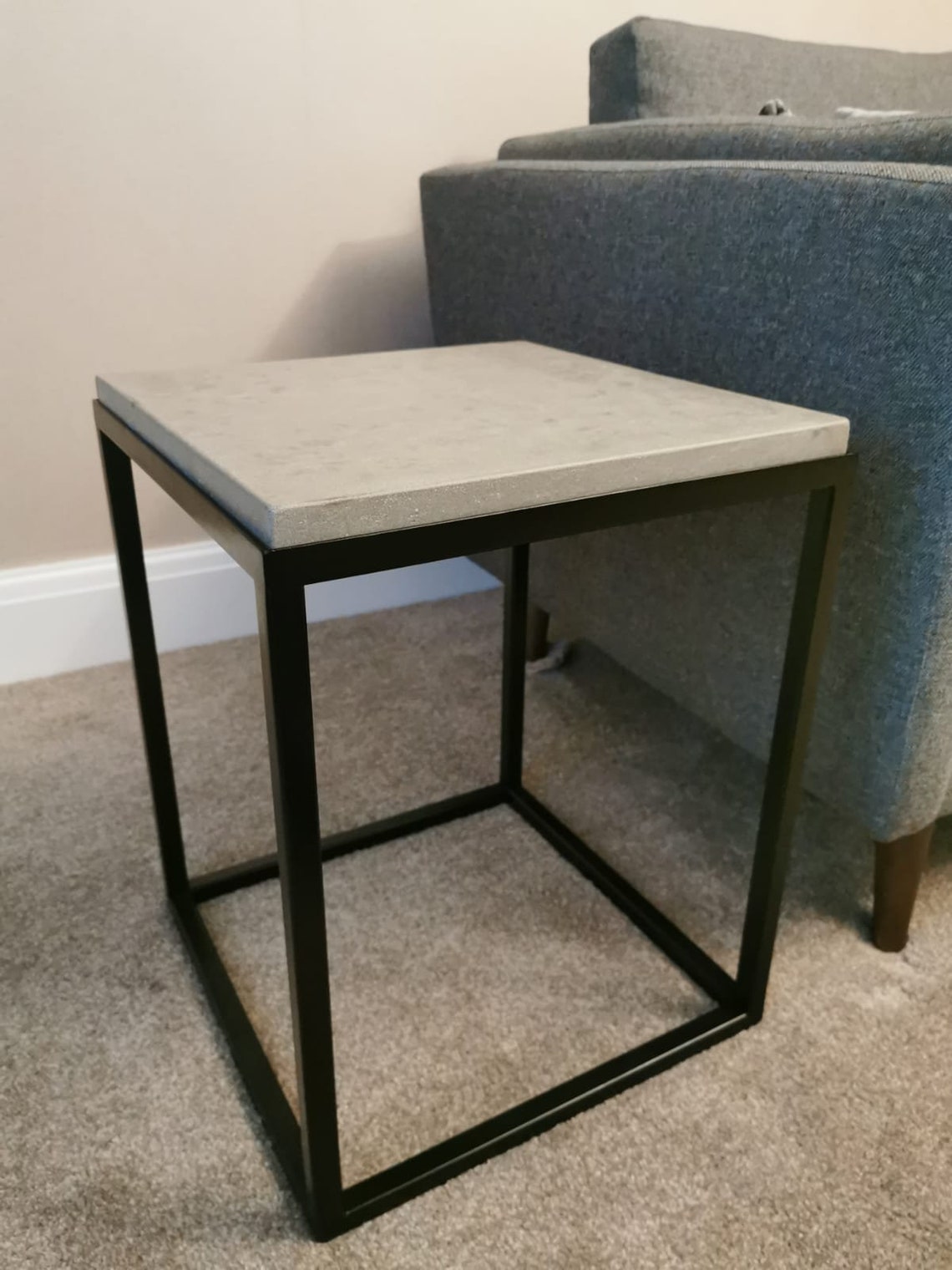 Polished Concrete Side/ Bedside Table Etsy UK