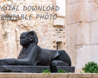 Digital Download Printable Photo Egyptian Sphinx in Diocletian's Palace, Split, Croatia - Printable Wall Art Instant Download