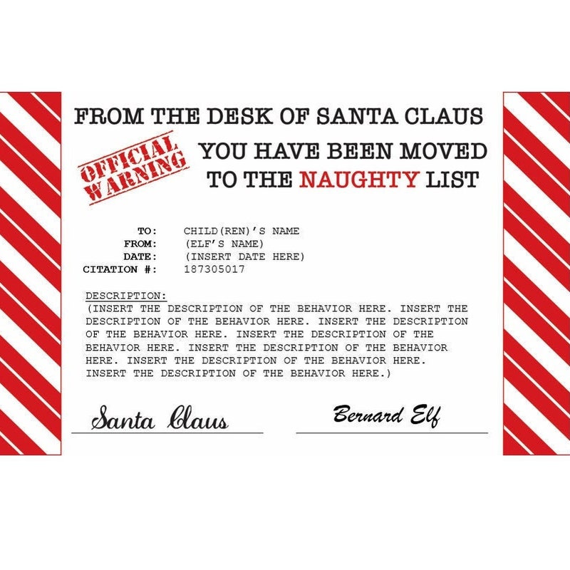 Naughty List Etsy