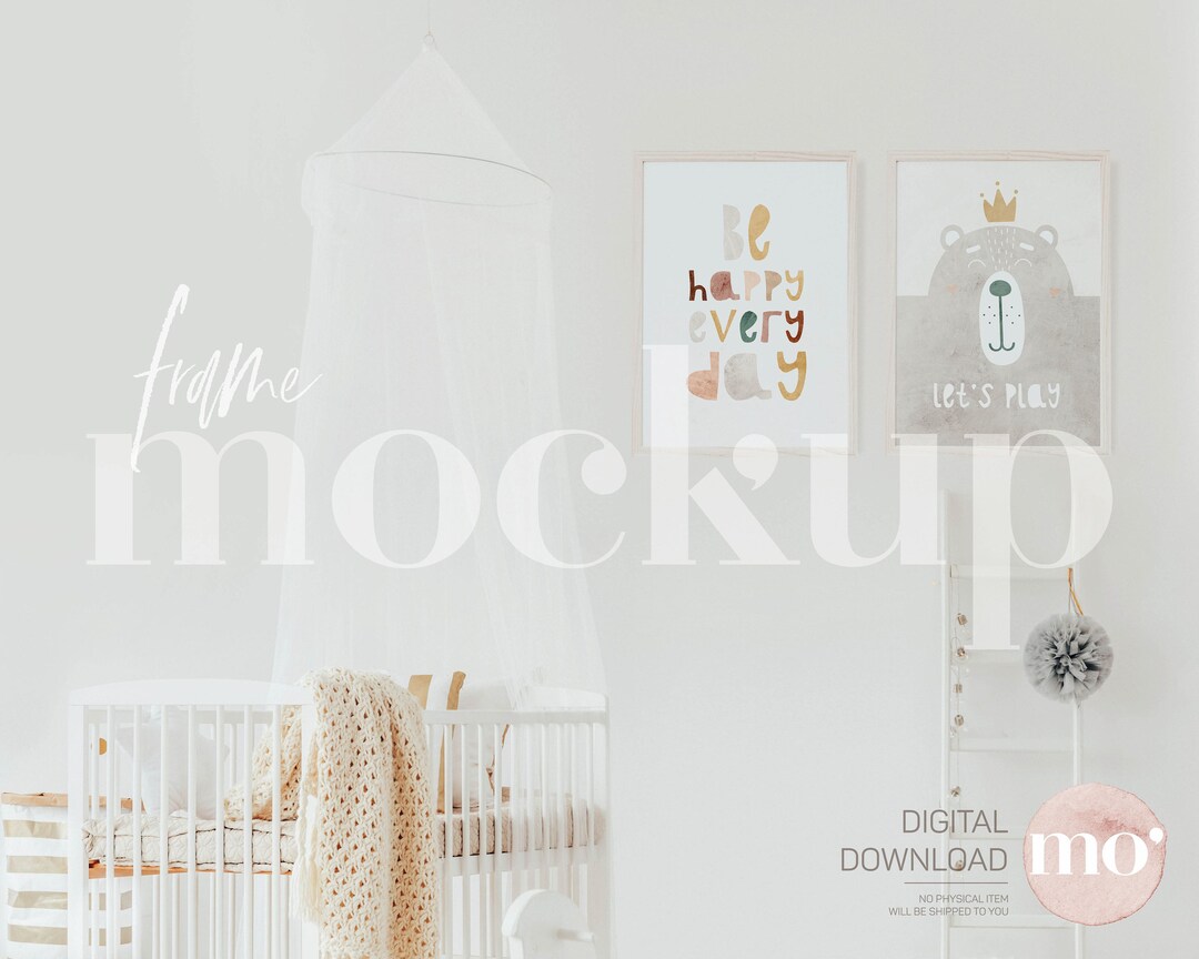 Nursery Wall Art Mockup, 2 Frames Mockup, A3 Mockup, Baby Room Mockup, Modern Mockup - Etsy
