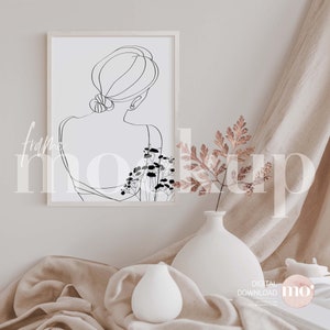 Mockup Wooden Frame, Minimalist Mockup, Wall Art Template, Print Digital Frame, Clean Interior, 3x4 Mockup
