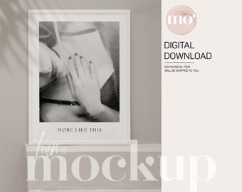 White Frame Mockup: 3x4 Ratio Art Display (Digital Download)