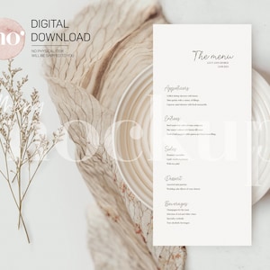 Mockup de menu, mockup de menu de mariage 4x9, mockup de carte stylisée, mockup neutre