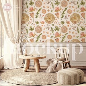 Nursery Wallpaper Mockup, Blank wall mockup, Interior Mockup Template, Wall Decal Mockup, Baby Room Interior Mockup