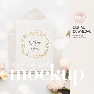 Mockup di carta, Mockup di carta di nozze 5x7, Mockup di invito a nozze, Invito a nozze, Mockup di carta 5x7