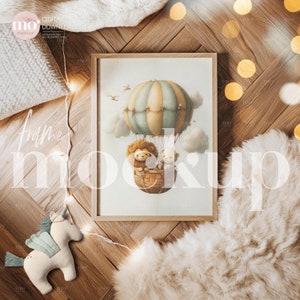 Mockup für das Kinderzimmer, Holzrahmen für das Kinderzimmer, Mockup für die Wand