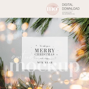 Maquette de carte de Noël, maquette de carte de voeux, maquette d'invitation de Noël, objet intelligent PSD, PNG