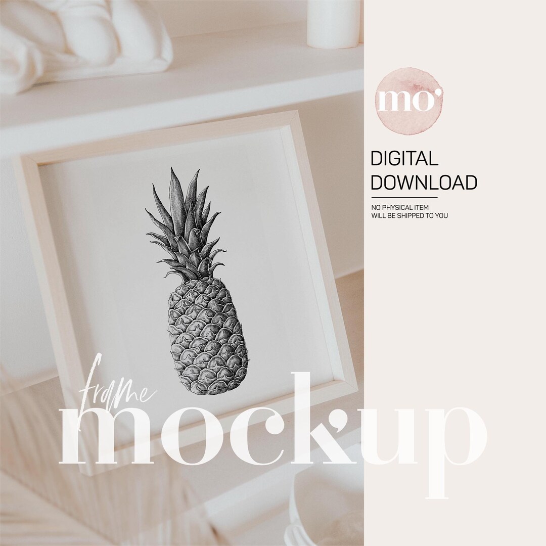 Light Frame Artwork Mockup Modern Mockup Minimalist Etsy