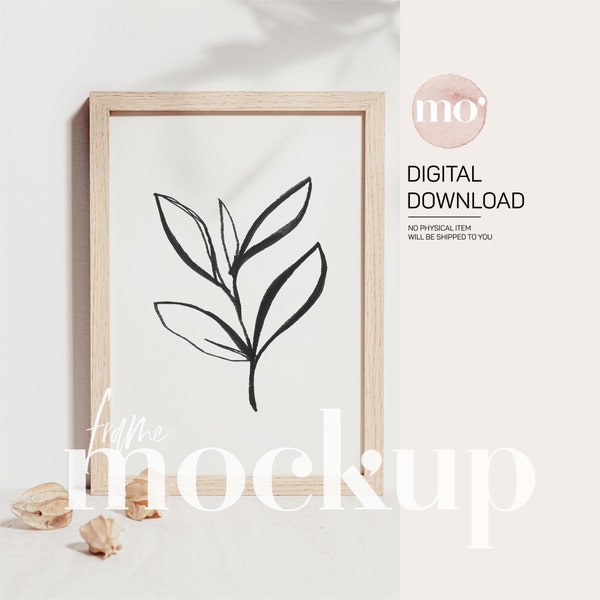 Wooden Frame Artwork Mockup, Modern Mockup, Minimalist Interior Print Mockup, Photography Mockup, A4 mockup