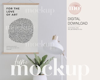 Posterleisten aus Holz Mockup: 5x7 Ratio Kunstwerk (Digitaler Download)
