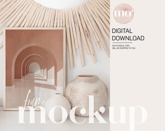 Vertikaler Holzrahmen Mockup: A4, 5x7 Ratio (Digitaler Download)