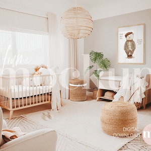 Nursery Mockup: Light Wood A3 Frame, 5x7 Ratio (Digital Download)