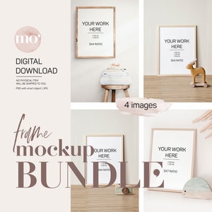 Nursery Frame Mockup Bundle: Modern Baby Room Mockups (Digital Download)