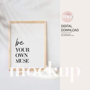 Light Wood Frame Mockup: Vertical Poster, 3x4 Ratio (Digital Download)