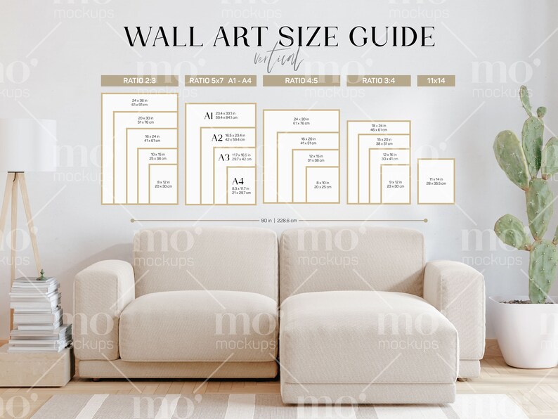 Einfaches Holzrahmen-Mockup, Verhältnis 2x3, Art Display Mockup, PSD-Smart-Objekt Bild 7