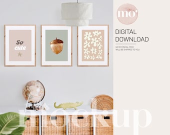Kinderzimmer Holzrahmen Mockup Set: 5x7 Vertikales Mockup (Digitaler Download)