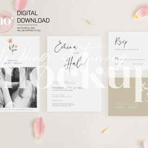 Hochzeit Briefpapier Mockup, Einladung Mockup, Dankeskarte Mockup, 5x7 Karte Mockup, Hochzeitskarte Mockup