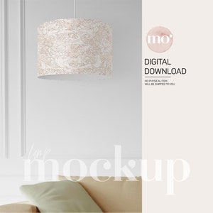 Pendant Lamp Mockup: Living Room Lighting (PSD, JPG, PNG Digital Download)