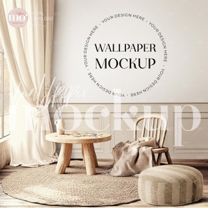 Nursery Wallpaper Mockup, Blank wall mockup, Interior Mockup Template, Wall Decal Mockup, Baby Room Interior Mockup
