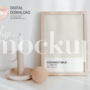 Wood frame mockup, A4 mockup, frame mockup, minimal frame mockup