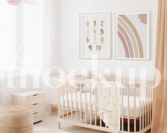 Nursery Frame Mockup: Light Wood, 5x7, A3, A4 (Digital Download)