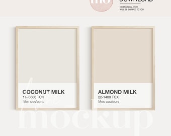 Two frames mock up, wood frame mockup, frame mockup duo, minimalist mockup