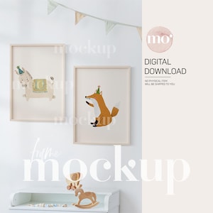 Nursery A3 Frame Mockup Set, Vertical 5x7 Ratio, Baby Room Wall Art, PSD Smart Object, Instant Download