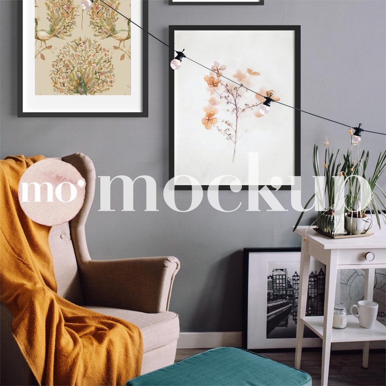 Set of 3 Black Frames Mockup 4x5 Ratio Boho Gallery Wall Etsy