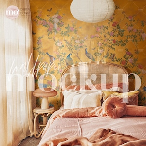 Wallpaper Mock Up, Raummodell, leere Wand Mockup, leere Wand Mockup, PSD Mockup, Schlafzimmer Innen Mockup
