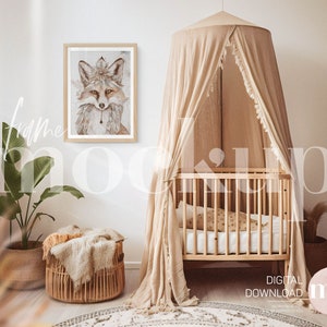 Maquete de quarto infantil, maquete de moldura, maquete de interior, maquete de moldura de madeira, maquete de arte de parede