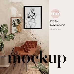 Boho Gallery Wall Frame Mockup: 2x3 & 3x4 Vertical Frames (Digital Download)