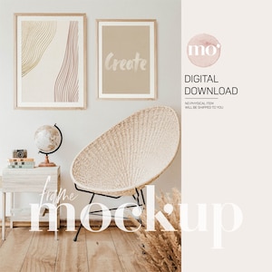 Wood Frames Mockup Set: 5x7 Artwork, Modern Poster (Digital Download)