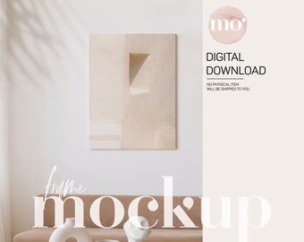 Canvas Mockup Display, Vertical Canvas Mockup, 3x4 ratio, Modern Mockup, Minimalist Artwork Display, Print Mockup
