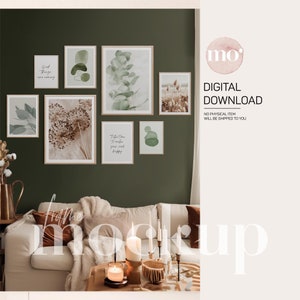 8 Movable frames Mockup, Interior mockup, Boho Mockup, A4 Mockup, Gallery Wall, 5x7 Mockup