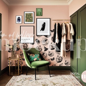 5 Movable frames Mockup, Wallpaper Mockup, Wall mockup, Interior mockup, Frames Mockup