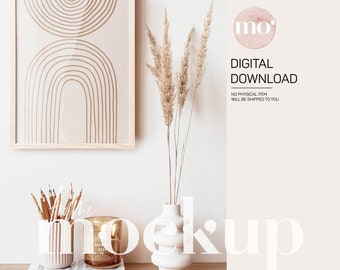 Vertikaler Holzrahmen Mockup: Moderner 3x4-Druck (Digitaler Download)