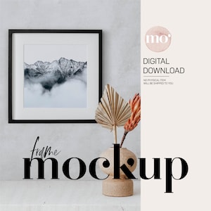 Square frame mockup, black frame mockup, wall art mockup, canva mockup