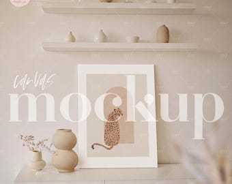 5x7 Vertical Canvas Mockup: Modern Wall Art Display (Digital Download)