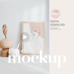 Mockup video, mockup cornice A4, interni minimalisti, mockup poster