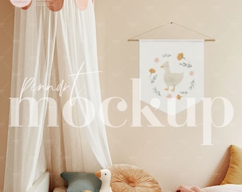 Pennant Banner Mockup: Kid's Room Wall Art (Digital Download)