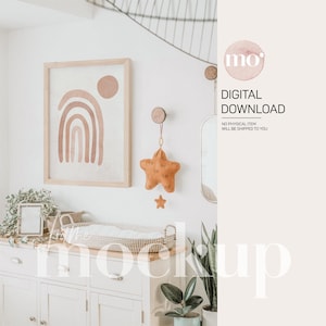 Nursery Frame Mockup: A3 Wood Frame, 5x7 Ratio (Digital Download)