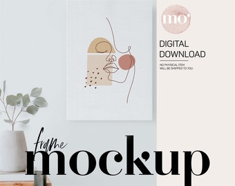 Canvas Mockup, Vertical Print Template, 5x7 ratio, Minimalist Artwork Display, Print mock up