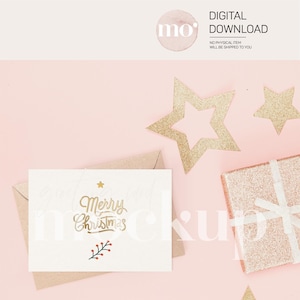 Weiße Weihnachtskarte, 5x7 Kartenvorlage, Grußkartenmodell, PSD-Smart-Objekt, PNG